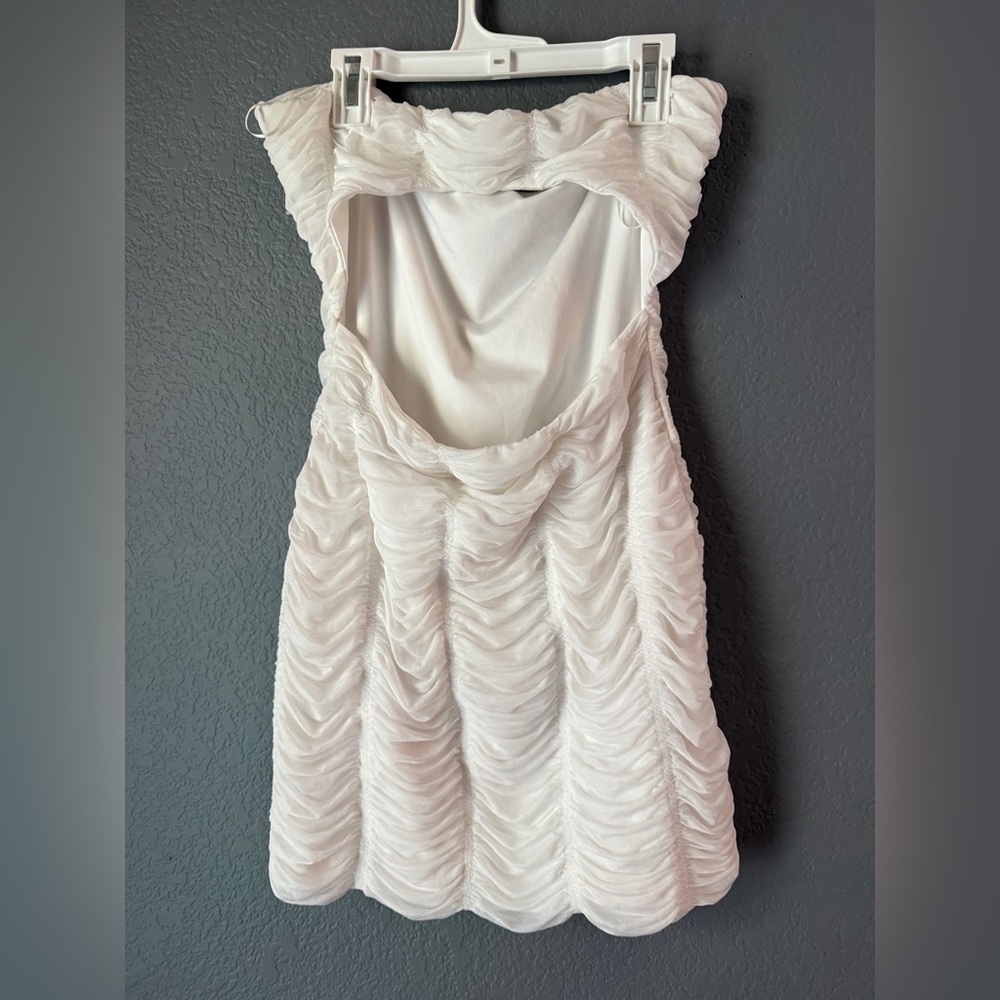 Windsor White Ruched Mini Dress - Picture 3 of 4